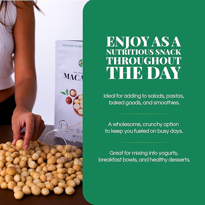 Macadamia Nuts 24 oz, Stand Up Pouch – Rich in Omega 3, Vitamins and Minerals – Natural Source of