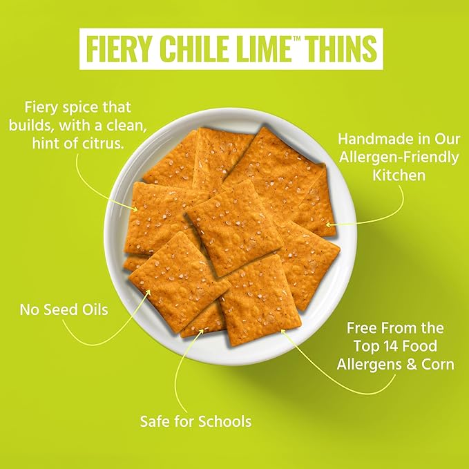 Every Body Eat Snack Thins, Allergen Friendly, Vegan, Gluten Free and Dairy Free (6 Count, Fiery