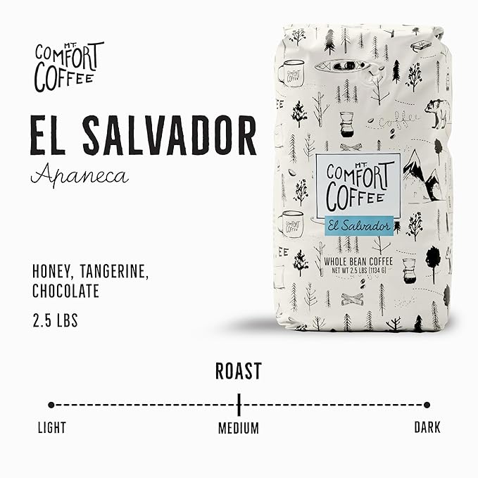 Mt. Comfort Coffee El Salvador Medium Roast, 2.5lb - Flavor Notes of Honey, Tangerine, & Chocolate