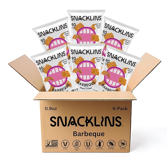 SNACKLINS Plant Based Crisps Barbeque Flavor cracklins - Gluten Free, Grain Free, 100% Kosher