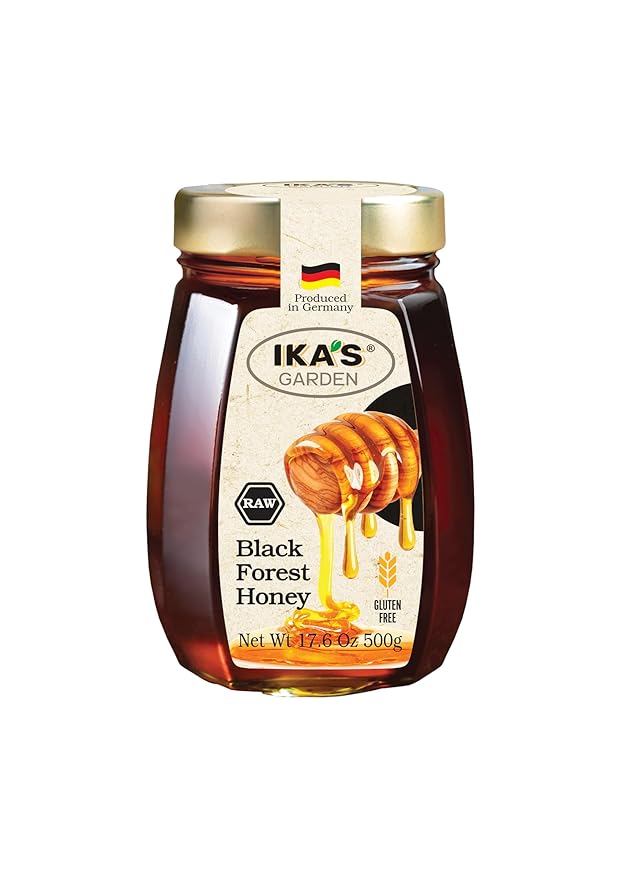Ika’s Garden Raw Black Forest Honey – 100% Pure, Unfiltered, Gluten-Free – Product of Germany, 17.6
