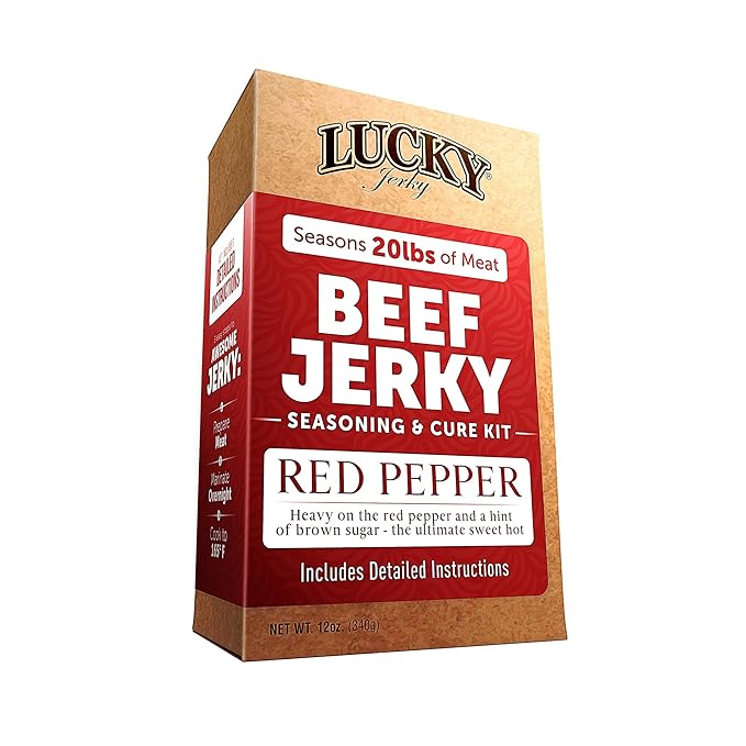 Lucky Jerky Red Pepper DIY Jerky Seasoning Kits - Seasons 20lbs of Meat