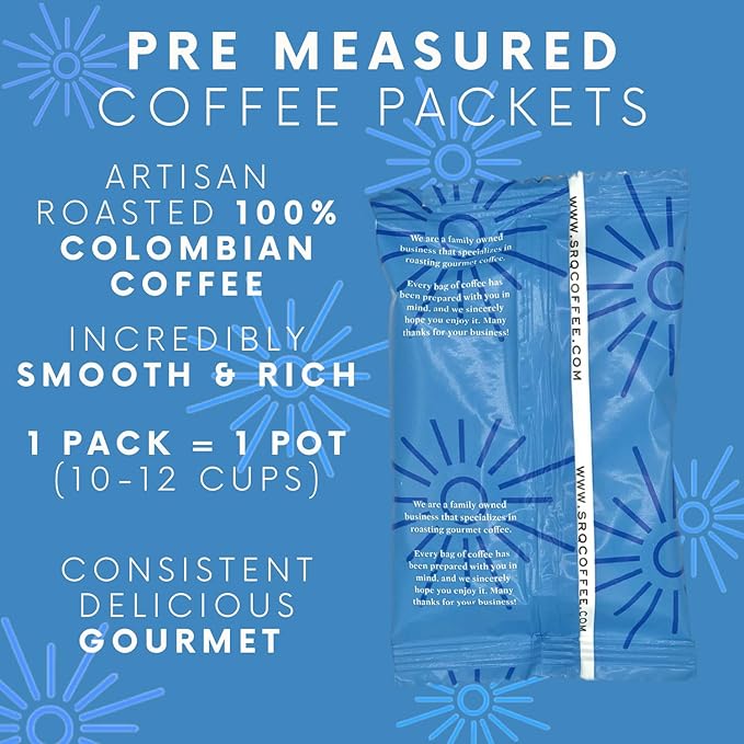 Ground Coffee | Colombian Medium Roast Low Acid Mold Free Pouches | Bulk Packets | Gourmet