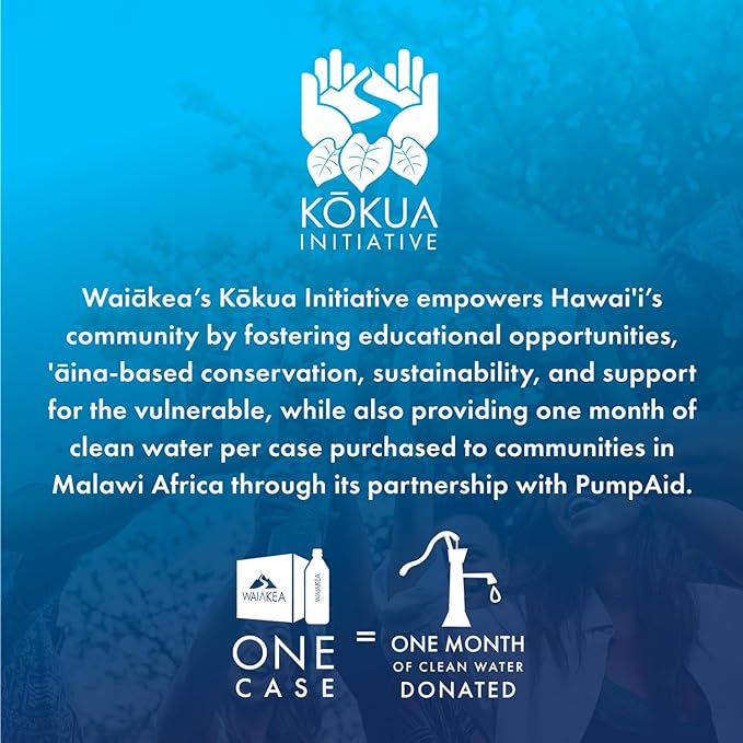 Waiākea - Hawaiian Volcanic Water - Naturally Alkaline Water - pH Range 7.6 to 8.2 - All Natural