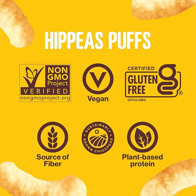 Hippeas Chickpea Puffs, Sriracha Sunshine, 4 Ounce (Pack of 1), 4g Protein, 3g Fiber, Vegan