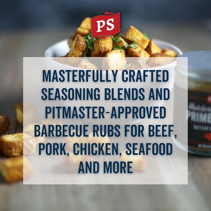 PS Seasoning Prime Time Butchers Blend - Buttery Garlic and Herb BBQ Seasoning & Beef Rub for