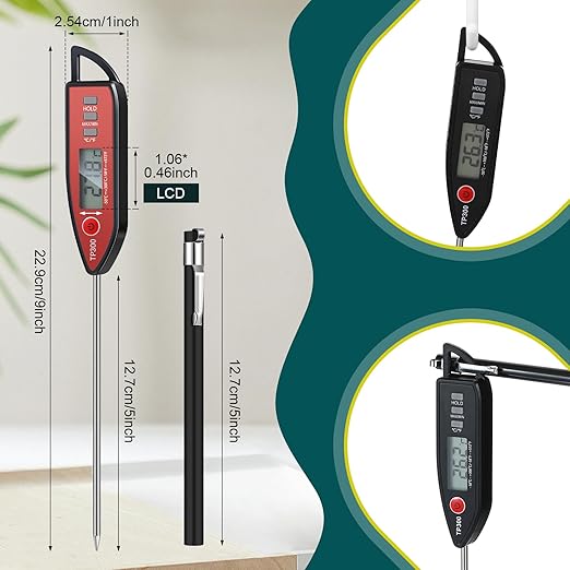 10 Set Waterproof Food Thermometer for Water, Liquid, Candle and Cooking Digital Meat Thermometer