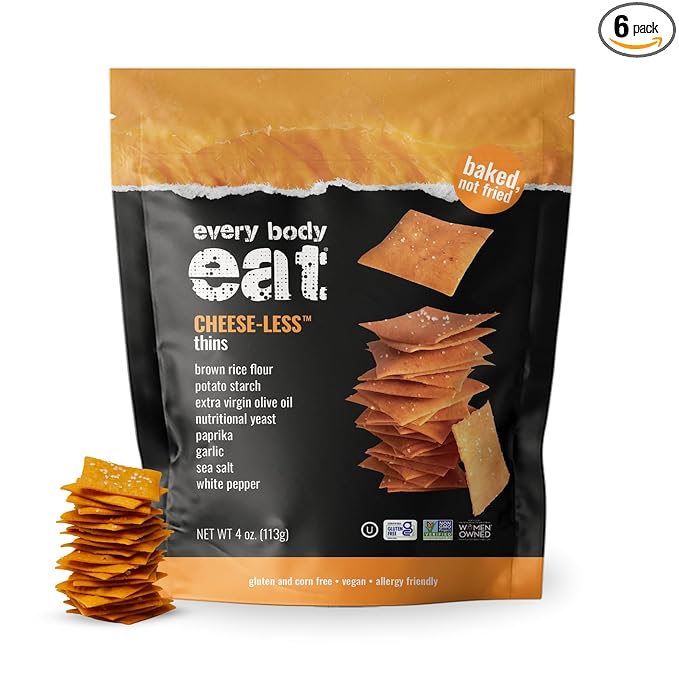 Every Body Eat Snack Thins, Allergen Friendly, Vegan, Gluten Free and Dairy Free (6 Count