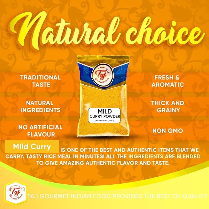 TAJ Mild Curry Powder 11-Blend Mix, 14-Ounce