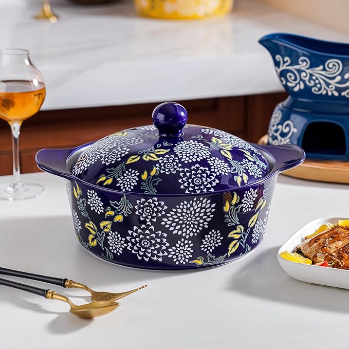 Wisenvoy Casserole Dish With Lid - Ceramic Baking Dishes For Oven