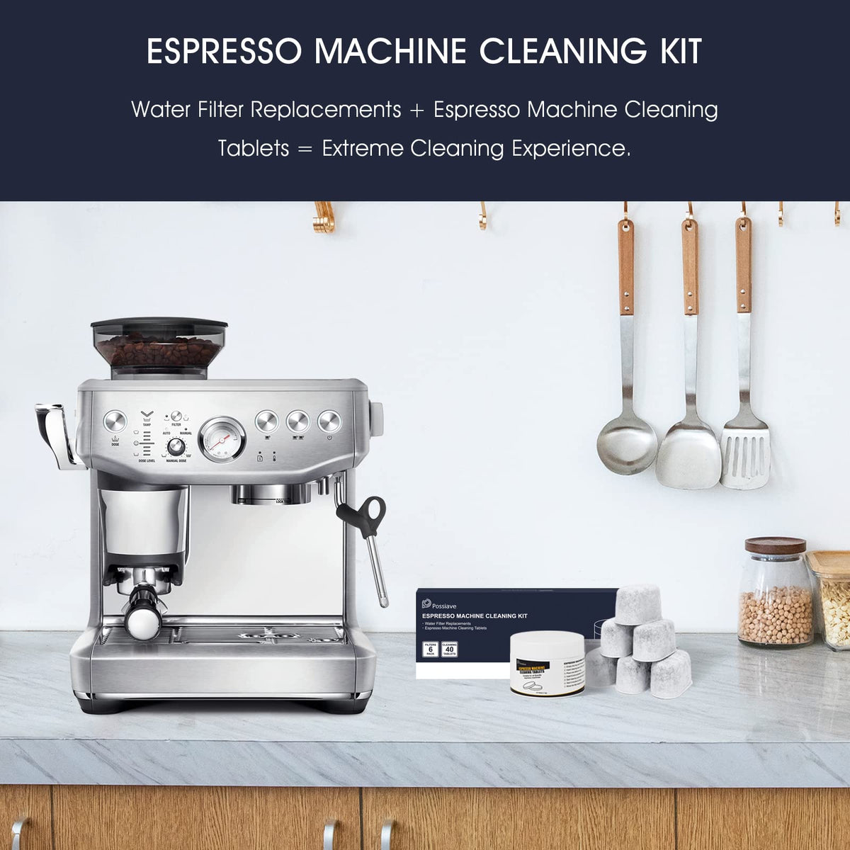 possiave 40 Espresso Cleaning Tablets and 6 Water Filters for Breville