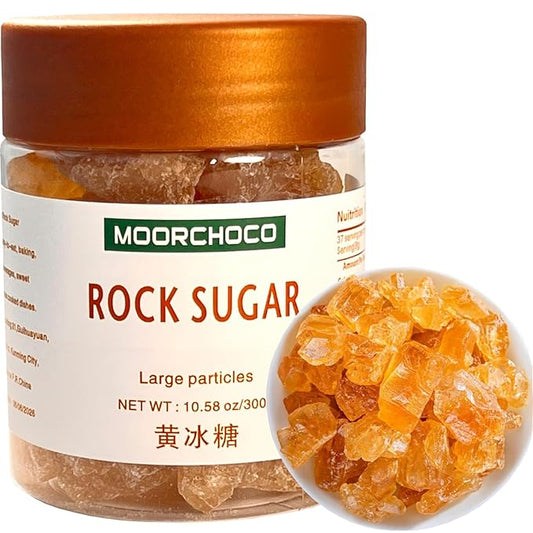 MOORCHOCO Yellow Rock Sugar for Pho, Medium-Sized (Large particles 10.58oz)