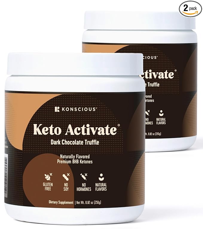Dark Chocolate Truffle Exogenous Ketones Drink 2 Pack: Pure Keto Shake Powder with Chocolate