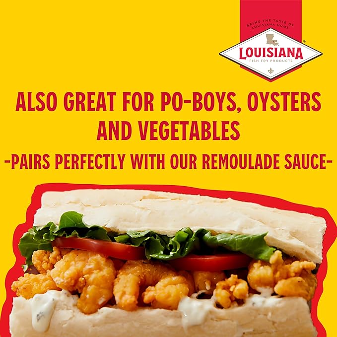 Louisiana Fish Fry Products - Seasoned Shrimp Fry Seafood Batter Mix - Also Great for Oysters and
