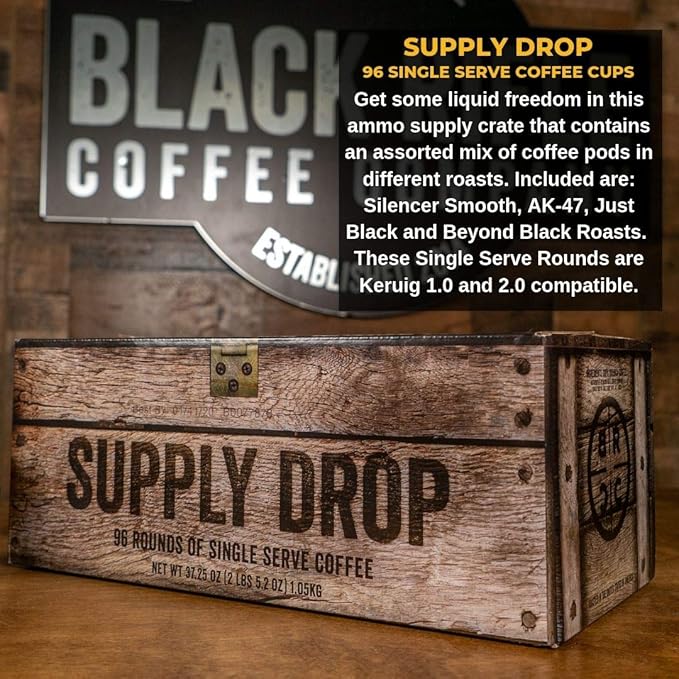 Black Rifle Coffee Company Supply Drop Variety Pack (96 Count of K Cups) - K Cups Coffee Variety