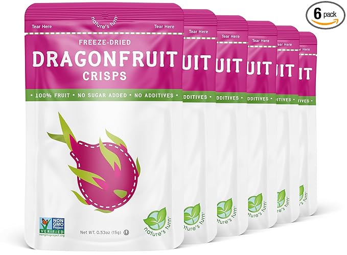 Nature’s Turn Freeze-Dried Dragon Fruit Crisps – Healthy, Gluten-Free, Crispy & Delicious