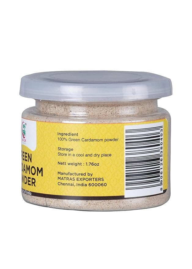 Ground Cardamom 1.76 oz (50g) | Fresh, Aromatic and Flavourful | Cardamom ground from fresh