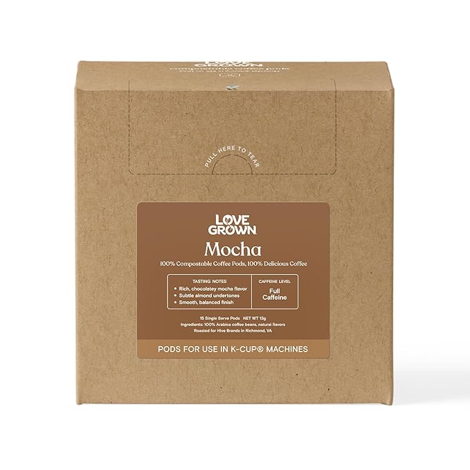 Love Grown Compostable Coffee Pods - Compatible with Single-Serve Brewing Machines - 100% Arabica