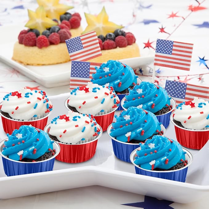 Gejoy 400 Pcs Aluminum Foil Baking Cups with Lids 5 oz Disposable Ramekins Mini Cake Pans Creme