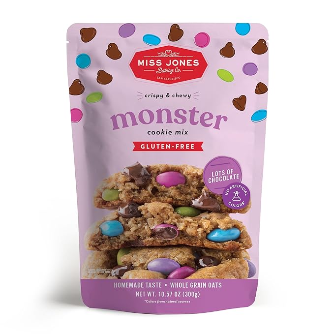 Miss Jones Baking Gluten-Free Monster Cookie Mix - Certified Gluten Free & Made with 100% Oats