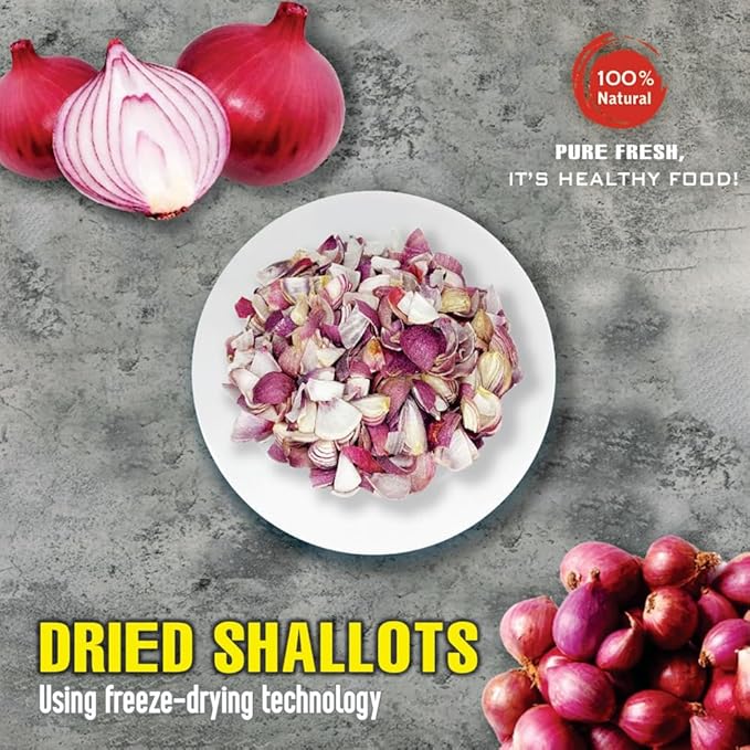 DRIED SHALLOTS (PURPLE ONION) 2.47 Oz (70g) VIETFARMFOOD: Pure, natural freeze-dried spice made