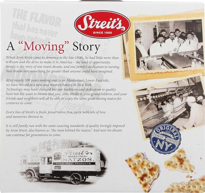 Streit's Moonstrips "Onion & Poppy" Matzo - Thin & Crispy, Non-GMO, Low Sodium, Low Fat, Vegan