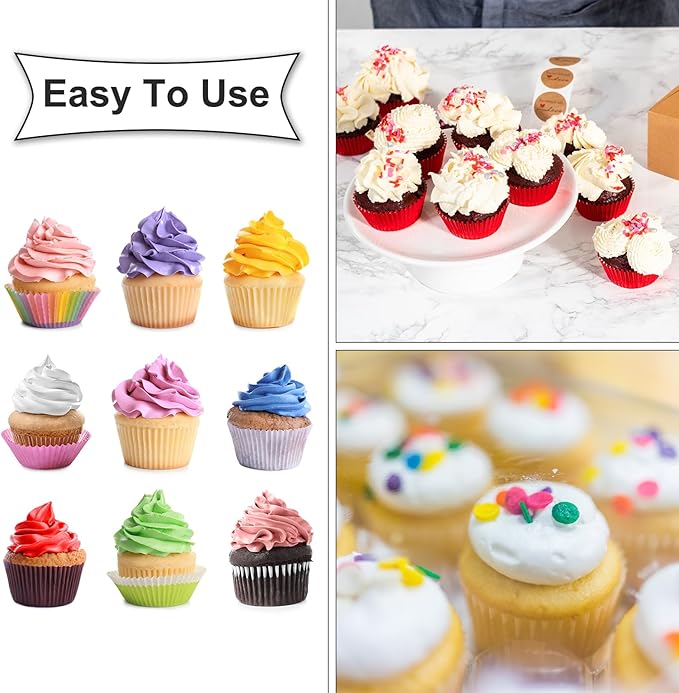 uxcell 300 Pcs Cupcake Liners, Muffins Paper Baking Cups Wrappers Standard Greaseproof for Baking