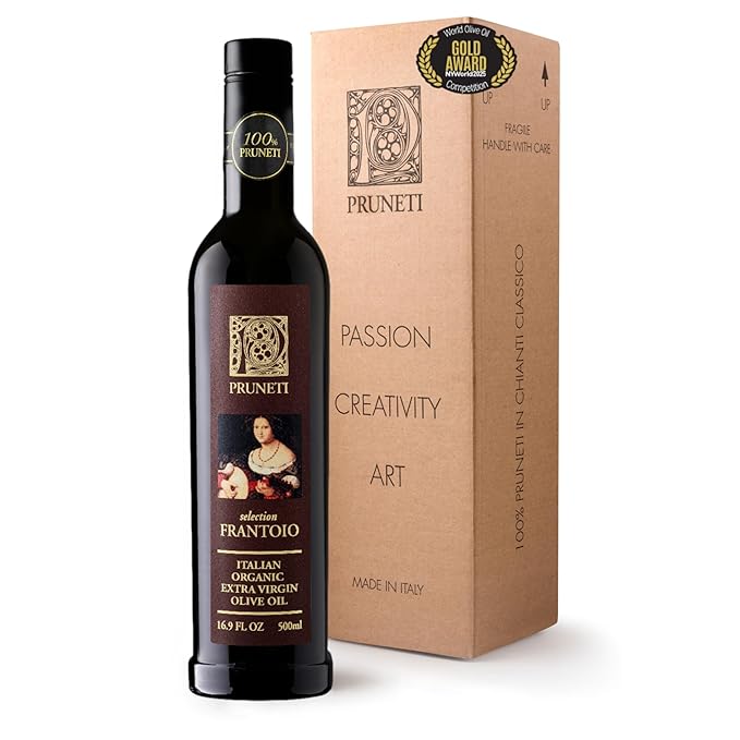 Pruneti - Frantoio Robust, Organic New 2024-2025 Early Harvest Italian Olive Oil Extra Virgin from