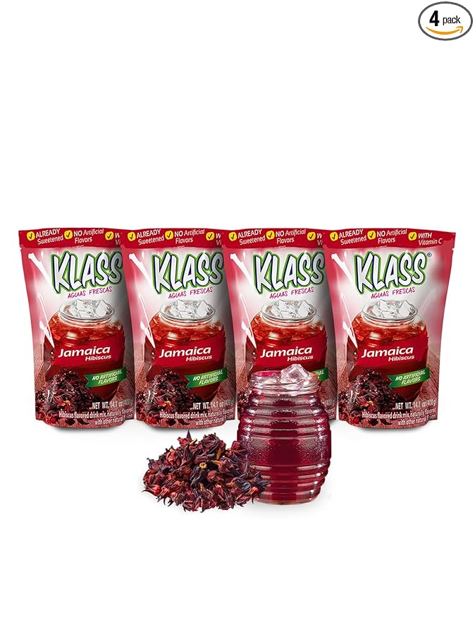 Klass Aguas Frescas |Drink Mix Hibiscus | Flavors From Natural Sources, No Artificial Flavors, With