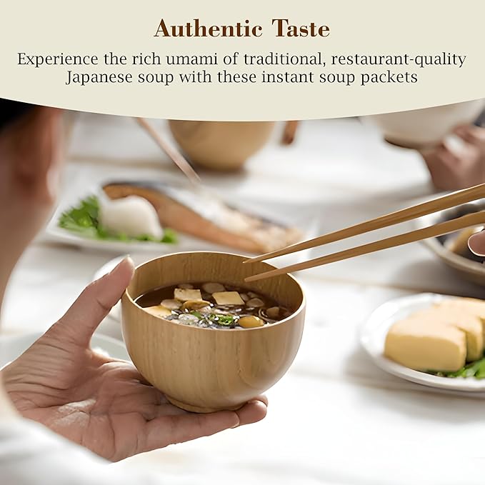 Fusion Select Freeze Dried Miso Soup Packets - Variety Pack with 4 Flavors - Vegetable, Shallot