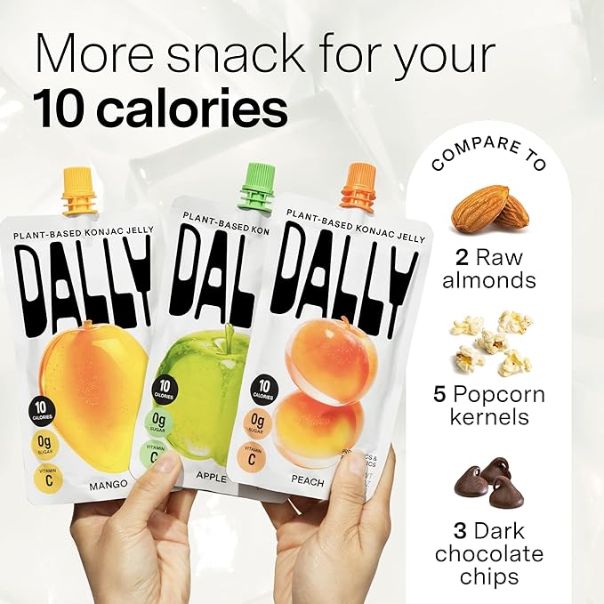 Dally Drinkable Konjac Jelly Variety Pack (10 Pouches) ??10-Calorie, Zero Sugar Korean Fruit Snack