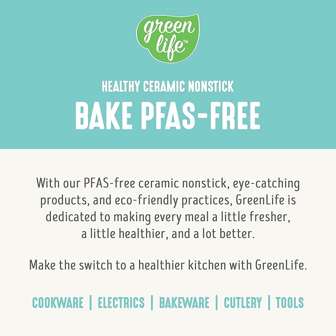 GreenLife 6 Piece Nonstick Bakeware Set, Non-Toxic PFAS-Free Ceramic Oven Pans, Dishwasher & Oven