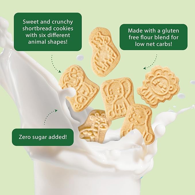 ChocZero Animal Crackers Cookies, Cinnamon Flavored, Gluten Free, Low Carb, No Added Sugar, 12
