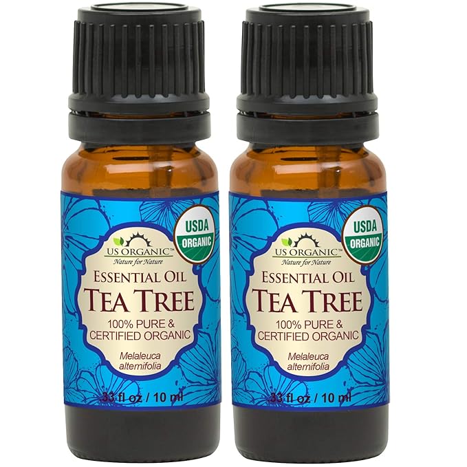 US Organic 100% Pure Tea Tree Essential Oil, Steam Distilled, USDA Certified Organic, for Hair