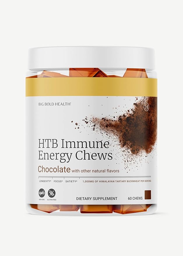 BIG BOLD HEALTH HTB Immune Energy Chews, Organic Sprouted Buckwheat with Vitamin D, Vitamin C, Zinc