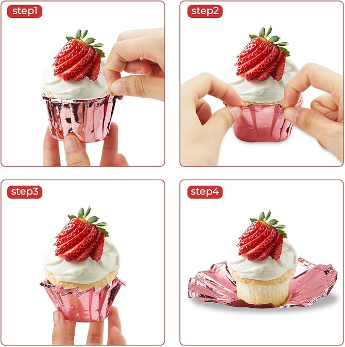 Baking Cups Ramekins, EUSOAR 50Pcs Disposable Ramekin Muffin Baking Cups, Aluminum Cupcake Cups