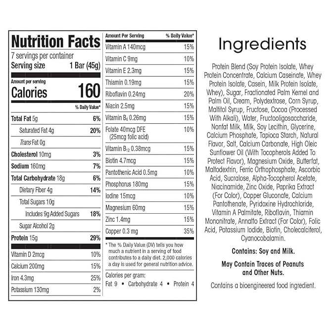 WonderSlim Meal Replacement Protein Bar, Caramel Cocoa, 15g Protein, 20 Vitamins & Minerals, Gluten