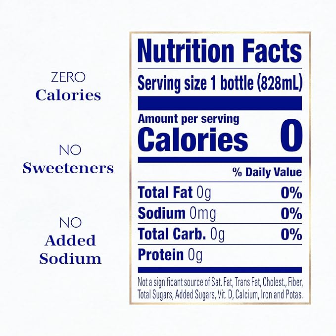 Saratoga Sparkling Water Bottles, 12-Pack - Carbonated Spring Bottled Water with Naturally
