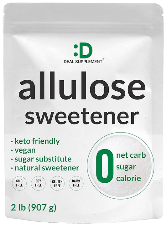 Allulose Sweetener 2 Pounds ??Natural Sugar Subsitutes, No Aftertaste - Keto Friendly, Vegan, Zero