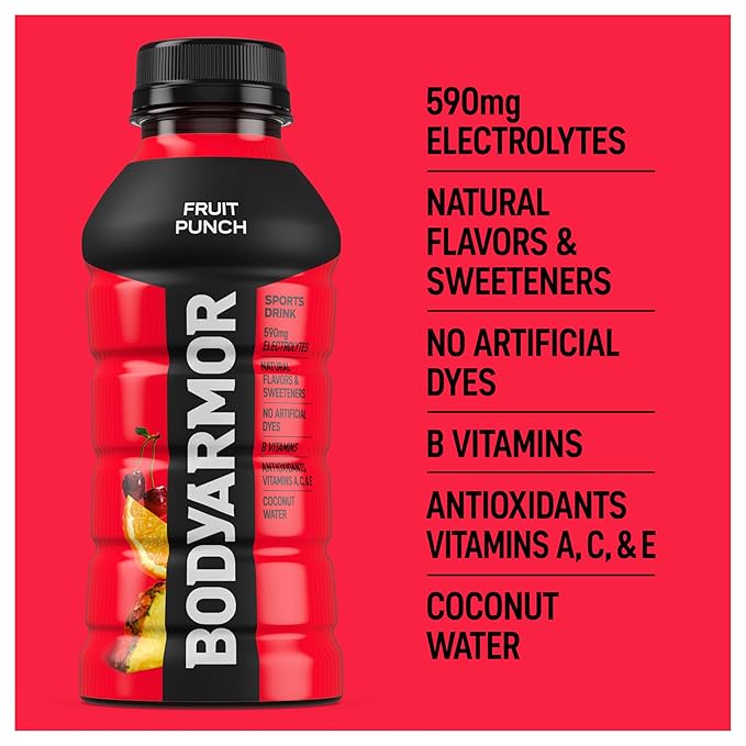 BODYARMOR Sports Drink Sports Beverage, Fruit Punch, 12 Fl Oz (Pack of 8)