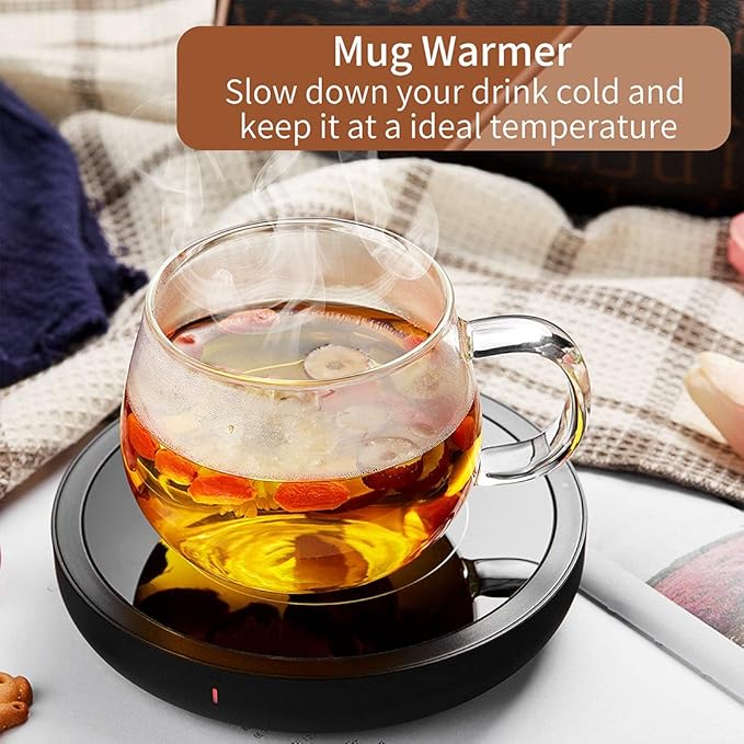 Coffee Warmer, 3-in-1 Mug Warmer with Auto Shut Off, Black, 36W Fast Heating, Perfect for Desk
