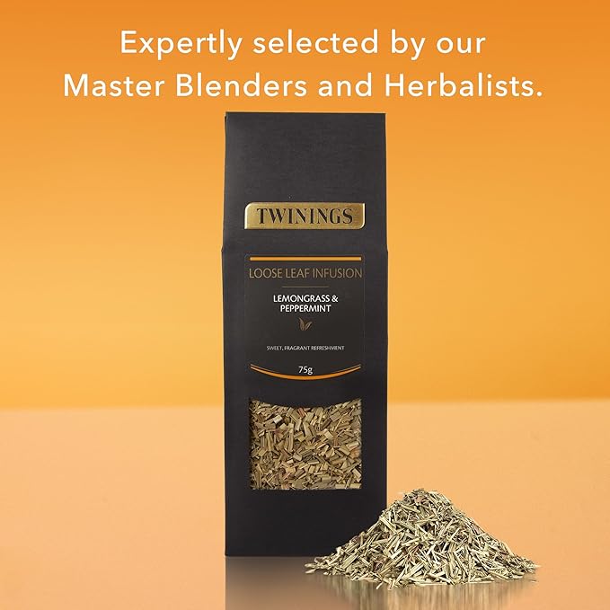 Twinings Lemongrass & Peppermint Loose Leaf Infusion Herbal Tea, 2.65 Ounce (75g) Pouch, Naturally