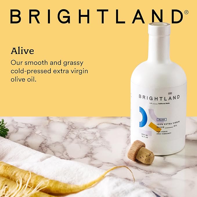 Brightland Extra Virgin Olive Oil, Alive - High Polyphenol Cold-Pressed Oil Ideal for Salads