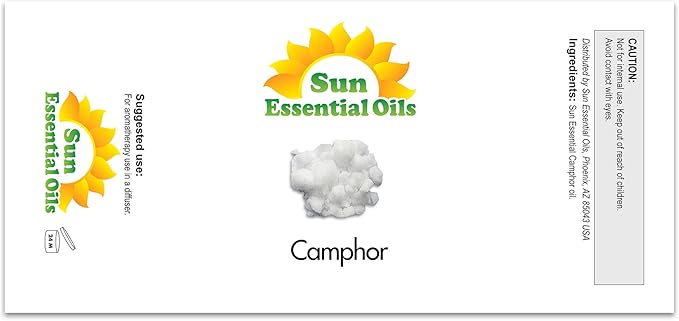 Sun Essential Oils ??16 oz Camphor Essential Oil with Dropper for Diffuser, Skin, Aromatherapy