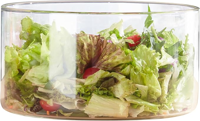 190oz Extra Large Glass Trifle Bowl, Modern Design Clear Glass Round Dessert Centerpiece Serving