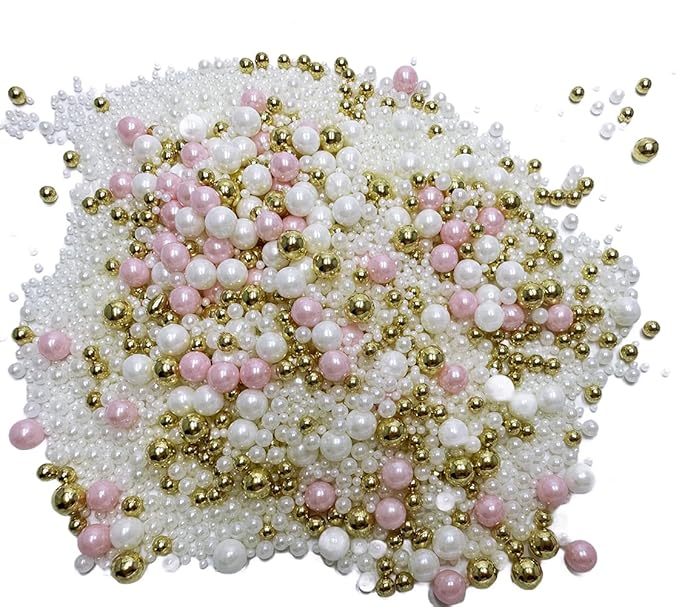 Gold dragees sprinkles Gold Sprinkles for Cake Decorating, White Pink Pearl Sugar Cupcake, Cookies