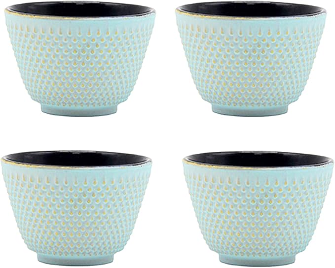Japanese Cast Iron Tea Cups, Small and Heavy Teacups with no Handles, Japanese Style Cups for