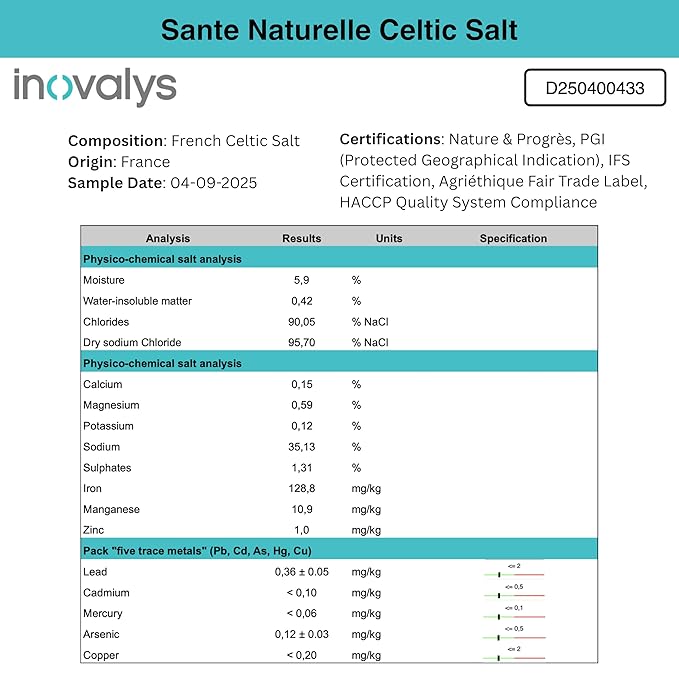 Sante French Fine Ground Sea Salt Shaker - 8 oz. Salt From the Celtic Sea, Unrefined French Sea