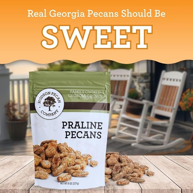 HUDSON PECAN COMPANY: Praline Roasted Georgia Pecans | Candied Gourmet Delight, Irresistible