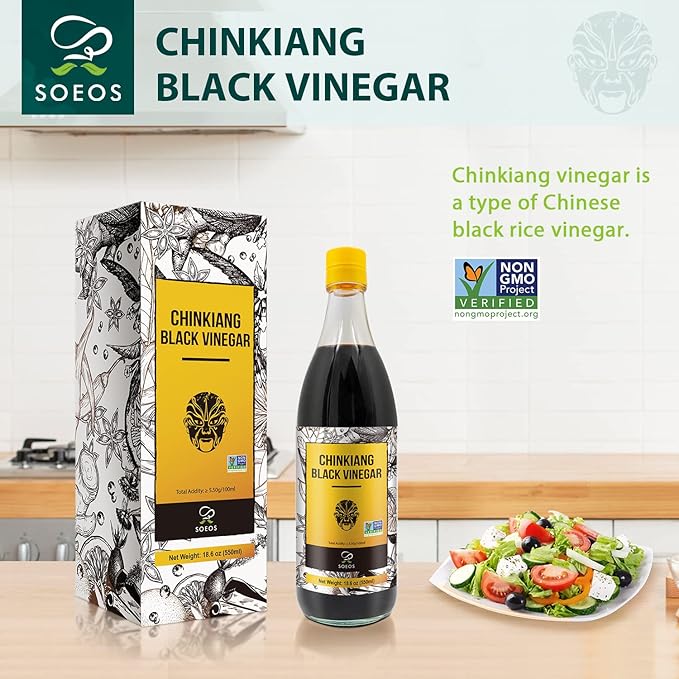 Soeos Chinkiang Vinegar, 18.6 fl oz (550ml), Chinese Black , Traditional , Organic , Zhenjiang